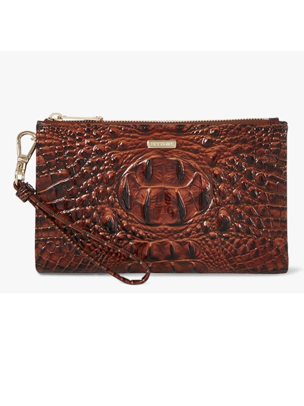 NWT ✅ Brahmin DAISY PECAN Melbourne Wristlet Leather Bag ⭐ NWT, COA, DUST BAG